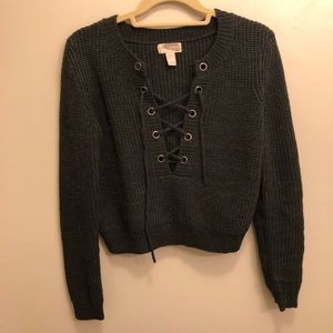 FXII lace up cropped sweater ✨